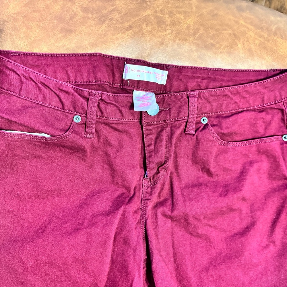 No Boundaries Deep Red Women's Jeans
